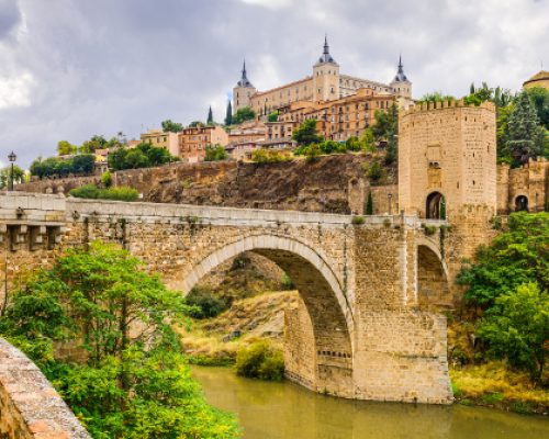 Toledo, Spain bridge on the Tagus River.